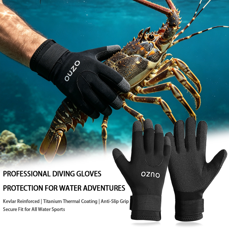Wetsuit 3Mm Neoprene - 3mm ダイビンググローブ - CR チタンコーティング、耐切創、滑り止め、サーフィンやシュノーケリング用の暖かいスピアフィッシンググローブ