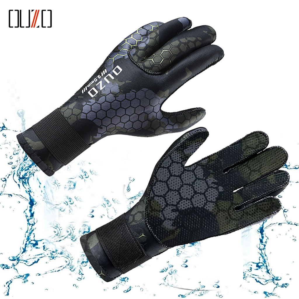Wetsuit 3Mm Neoprene - 3 ミリメートルネオプレンダイビング手袋迷彩耐性暖かい滑り止め耐摩耗性水泳シュノーケリング手袋魚捕獲用