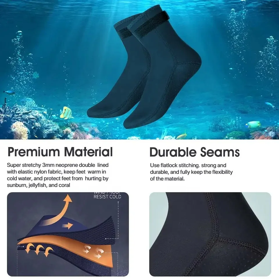 ネオプレンダイビングソックス 3 ミリメートルウェットスーツ - Wetsuit 3Mm Neoprene のレビューと価格