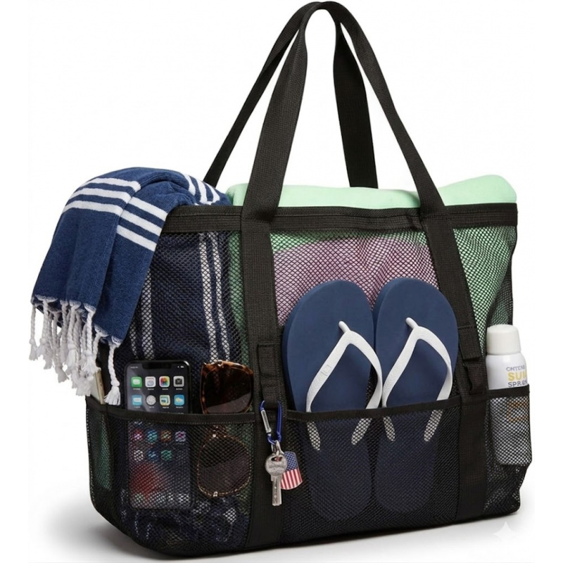 特大メッシュビーチバッグ 9ポケット付き 速乾性 砂が入らな - Dry Bag Roll Top のレビューと価格