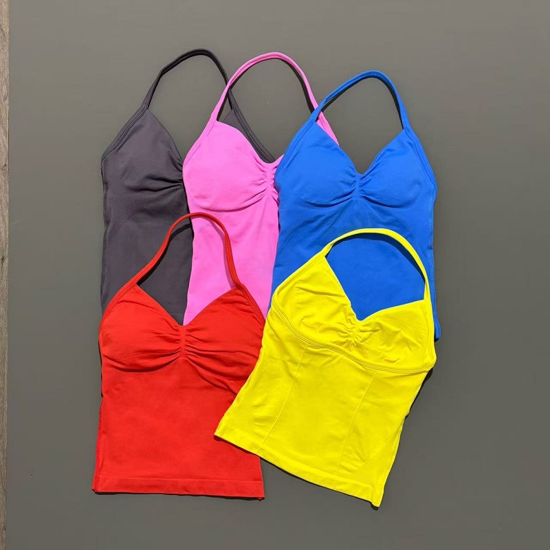 ジムスポーツトップス女性シームレスヨガタンク取り外し可能なパ - Aquatic Gym のレビューと価格