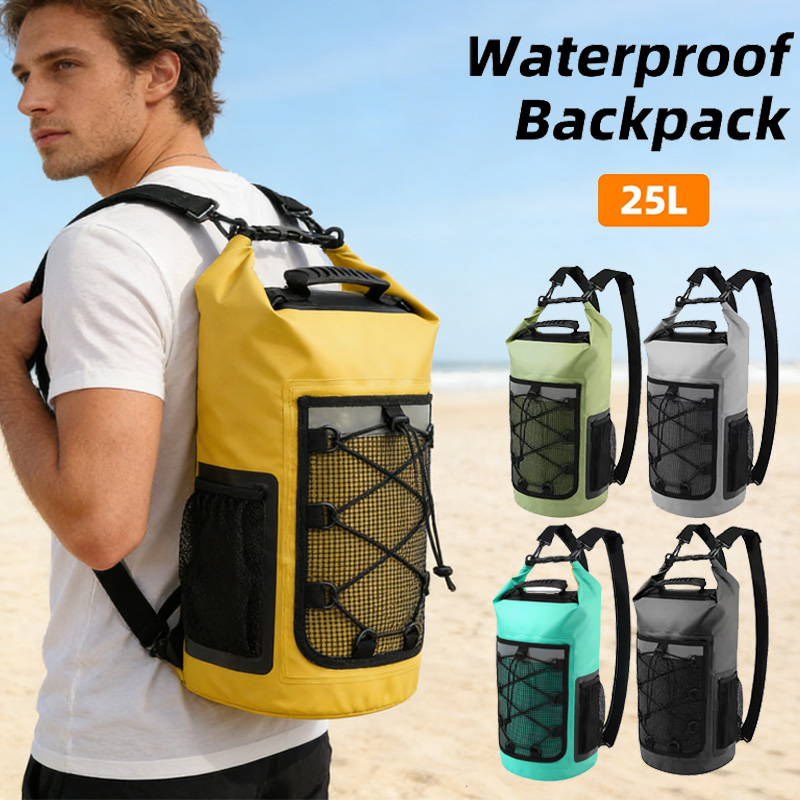 25L 防水バックパック水泳ビーチドライバッグアウトドアウォ - Dry Bag Roll Top のレビューと価格